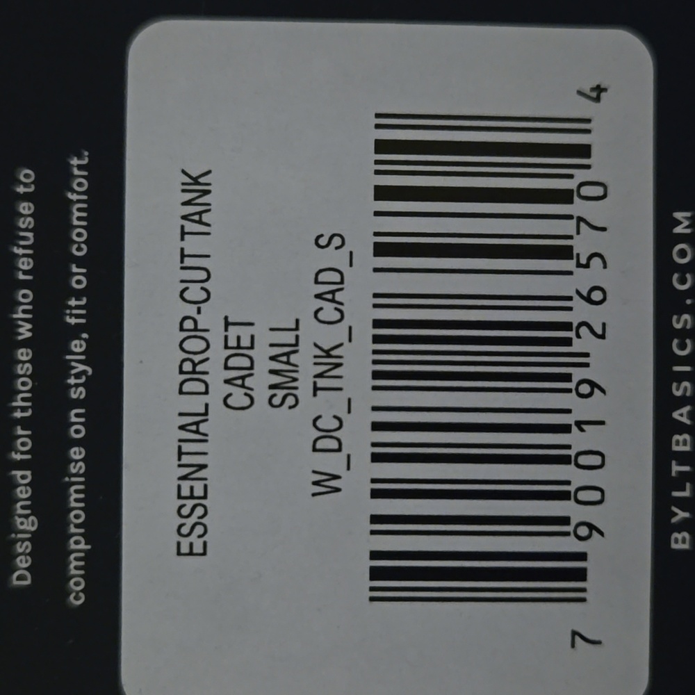 NWT Women's BYLT BASICS "ESSENTIAL DROP-CUT TANK TOP" IN COLOR CADET & SIZE S - Picture 2 of 14